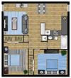 2 Bedroom Floor Plan 2 Bedroom Floor PLan